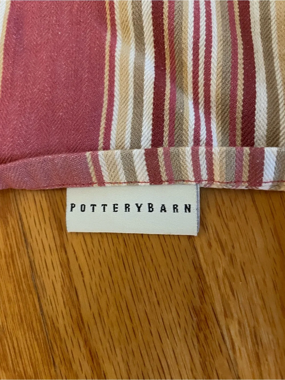 Pottery Barn Red and White Striped Casual Valences
